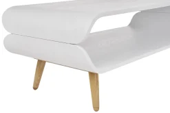 Table basse rectangulaire scandinave blanc et bois clair L118 cm TAKLA