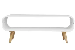 Table basse rectangulaire scandinave blanc et bois clair L118 cm TAKLA