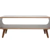 Table basse rectangulaire vintage bois foncé noyer L118 cm TAKLA