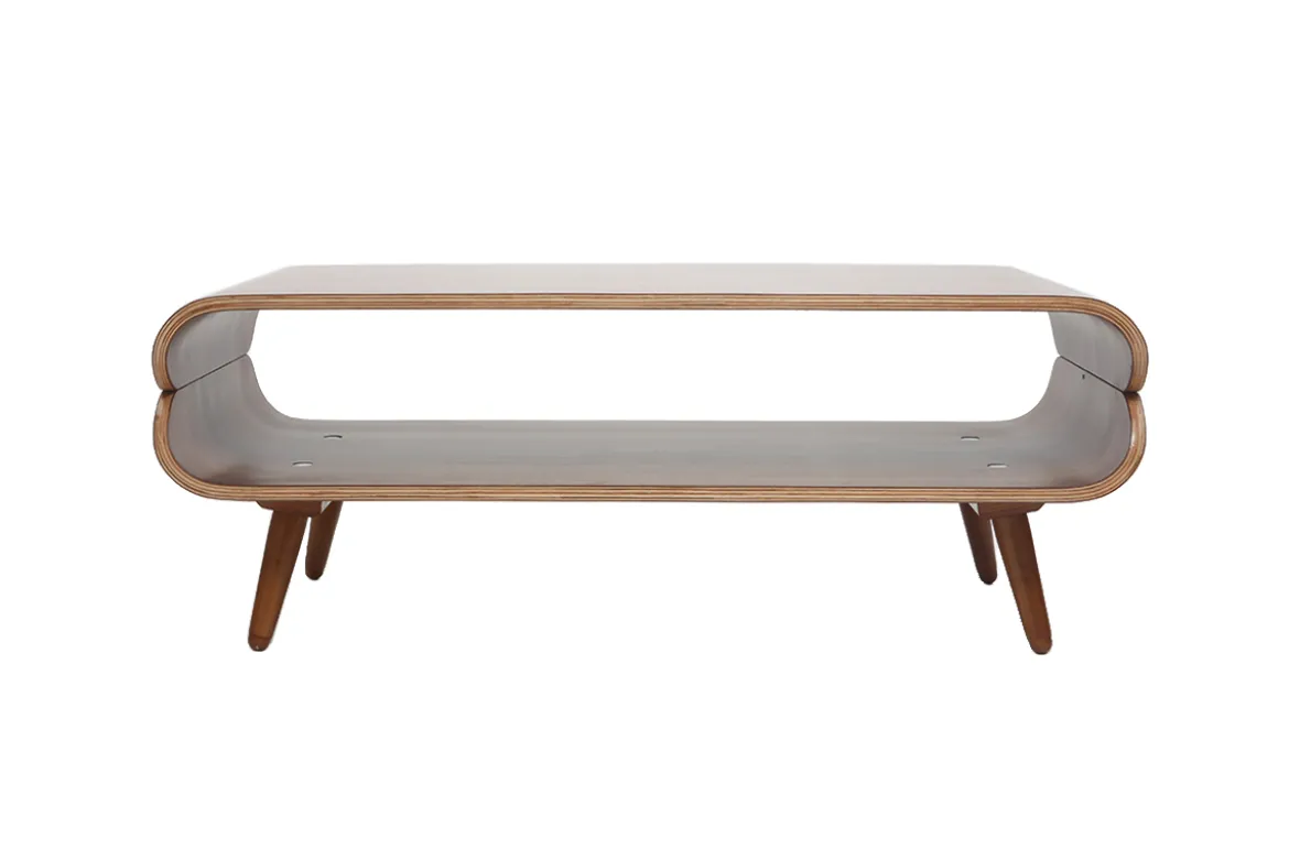 Table basse rectangulaire vintage bois foncé noyer L118 cm TAKLA