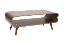Table basse rectangulaire vintage bois foncé noyer L118 cm TAKLA