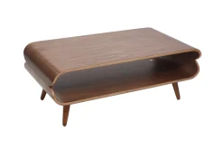 Table basse rectangulaire vintage bois foncé noyer L118 cm TAKLA