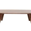 Table basse rectangulaire vintage bois foncé noyer L120cm FIFTIES