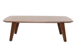 Table basse rectangulaire vintage bois foncé noyer L120cm FIFTIES