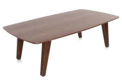 Table basse rectangulaire vintage bois foncé noyer L120cm FIFTIES