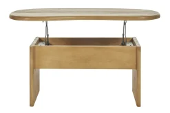 Table basse relevable design haricot avec rangement en bois manguier massif L95 cm KOKOA