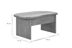Table basse relevable design haricot avec rangement en bois manguier massif L95 cm KOKOA