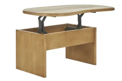 Table basse relevable design haricot avec rangement en bois manguier massif L95 cm KOKOA