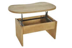 Table basse relevable design haricot avec rangement en bois manguier massif L95 cm KOKOA