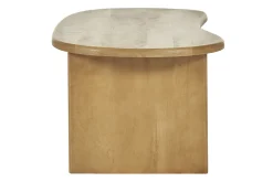 Table basse relevable design haricot avec rangement en bois manguier massif L95 cm KOKOA