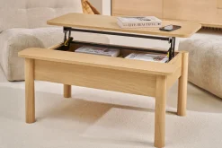 Table basse relevable finition bois chêne L100 cm BOLSO