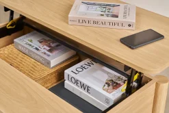 Table basse relevable finition bois chêne L100 cm BOLSO