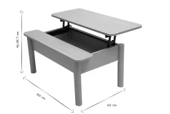 Table basse relevable finition bois chêne L100 cm BOLSO