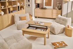 Table basse relevable finition bois chêne L100 cm BOLSO