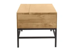 Table basse relevable industrielle bois manguier massif et métal noir L90 cm YPSTER