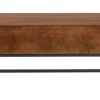 Table basse relevable industrielle bois manguier massif teinté et métal noir L90 cm YPSTER