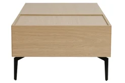Table basse relevable rectangulaire bois clair finition chêne et métal noir L103 cm SEDA