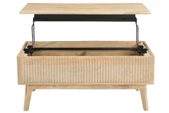 Table basse relevable rectangulaire bois clair manguier massif L100 cm ALDA