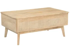 Table basse relevable rectangulaire bois clair manguier massif L100 cm ALDA