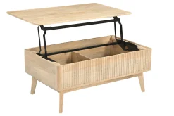 Table basse relevable rectangulaire bois clair manguier massif L100 cm ALDA