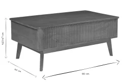 Table basse relevable rectangulaire bois foncé manguier massif L100 cm ALDA