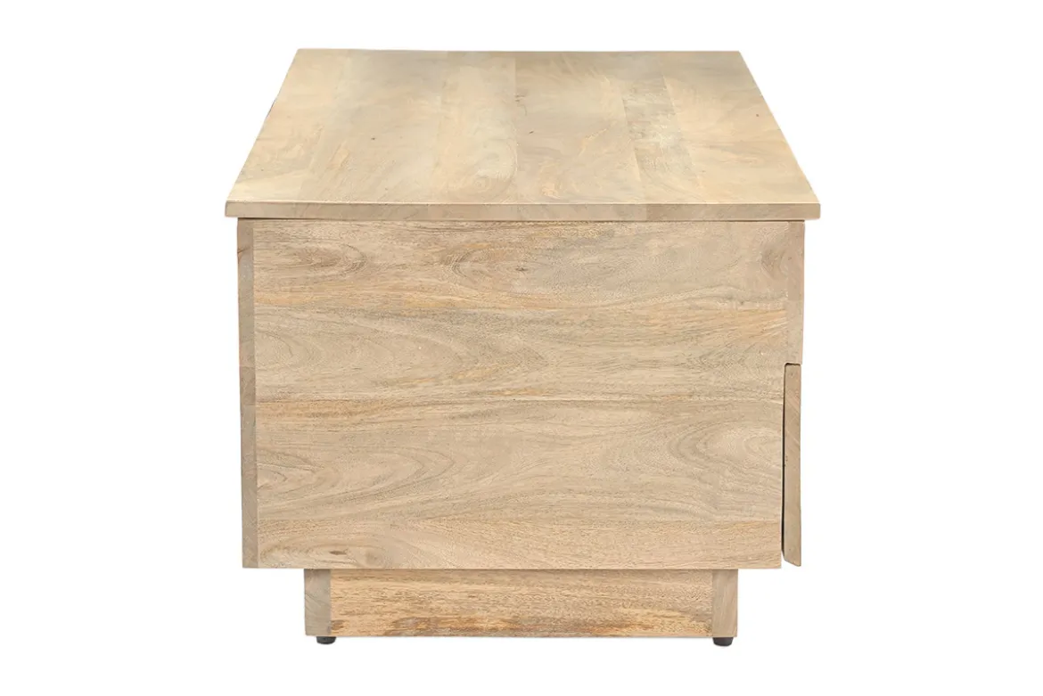 Table basse relevable rectangulaire bois clair manguier massif L102 cm NEXO