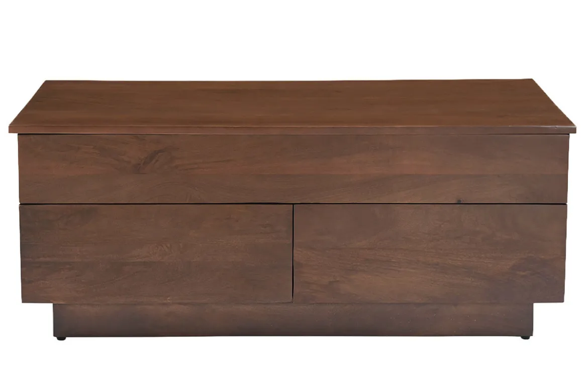 Table basse relevable rectangulaire bois foncé manguier massif L102 cm NEXO