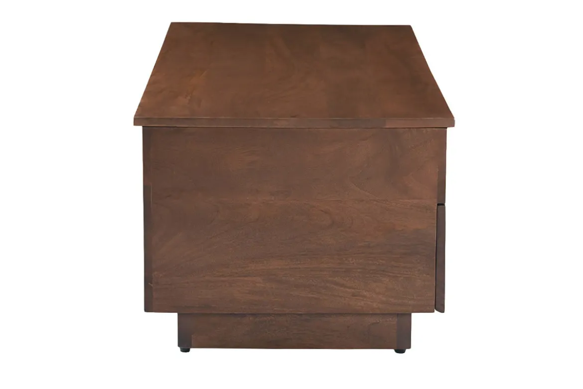 Table basse relevable rectangulaire bois foncé manguier massif L102 cm NEXO