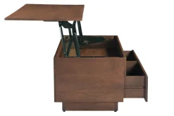Table basse relevable rectangulaire bois foncé manguier massif L102 cm NEXO
