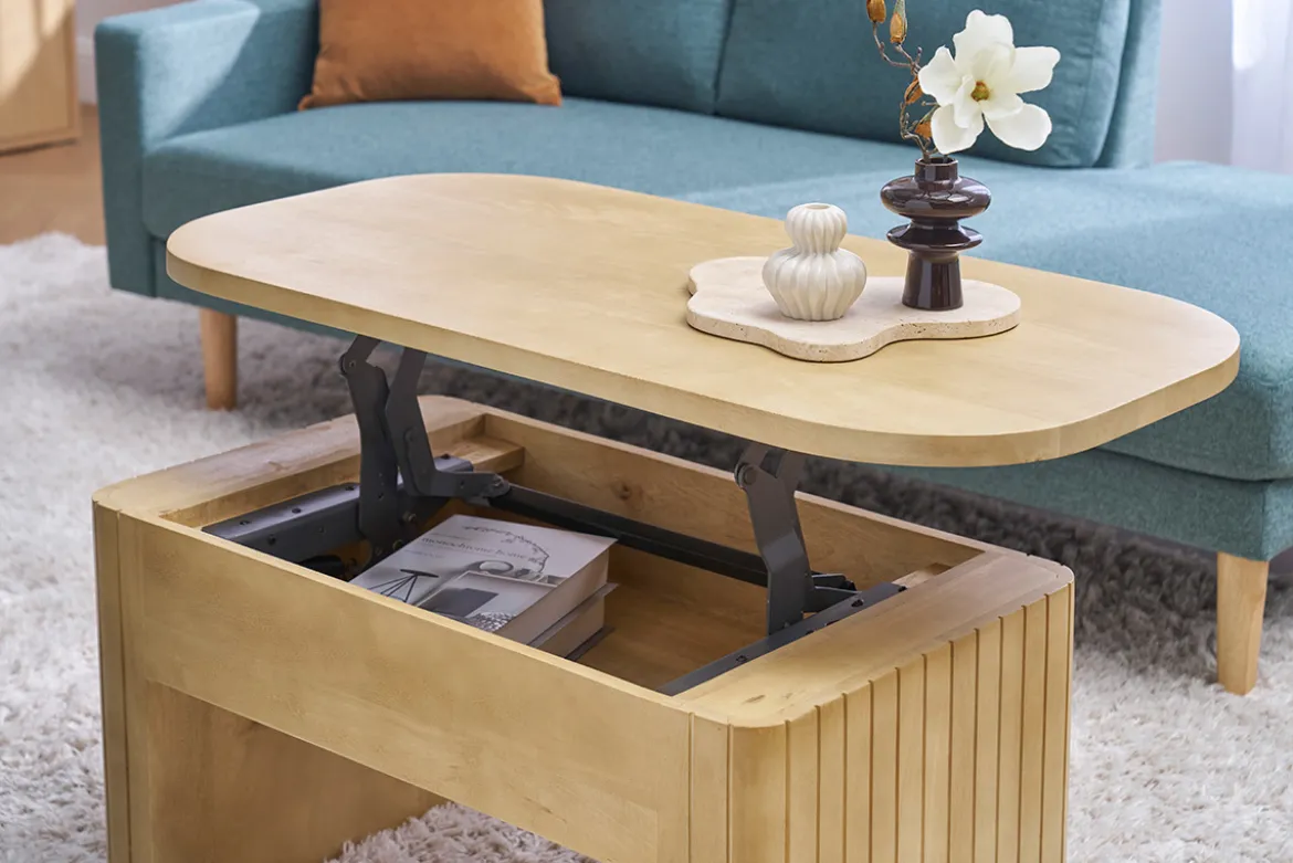 Table basse relevable rectangulaire bois manguier massif L100 cm LATIGO