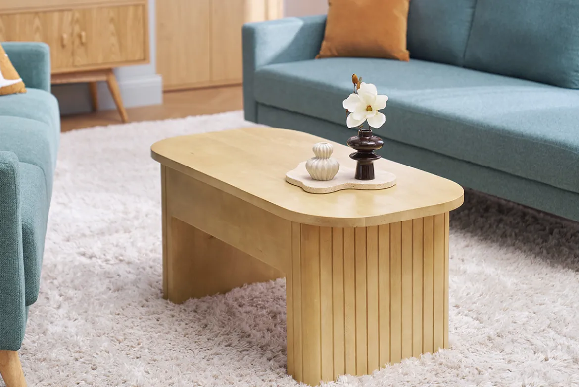 Table basse relevable rectangulaire bois manguier massif L100 cm LATIGO