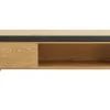 Table basse relevable rectangulaire bois clair et métal noir L110 cm WYNN