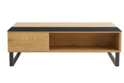 Table basse relevable rectangulaire bois clair et métal noir L110 cm WYNN