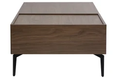 Table basse relevable rectangulaire bois foncé finition noyer et métal noir L103 cm SEDA