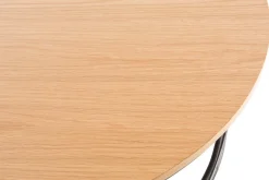 Table basse ronde bois clair chêne et métal noir D80 cm LACE