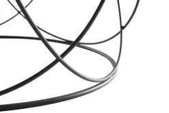 Table basse ronde bois clair chêne et métal noir D80 cm LACE
