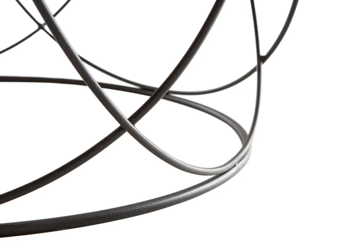 Table basse ronde bois clair chêne et métal noir D80 cm LACE