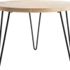 Table basse ronde bois manguier massif et métal noir D60 cm VIBES