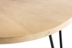 Table basse ronde bois manguier massif et métal noir D60 cm VIBES