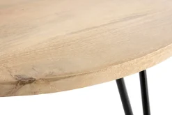Table basse ronde bois manguier massif et métal noir D80 cm VIBES
