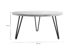 Table basse ronde bois manguier massif et métal noir D80 cm VIBES
