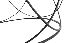 Table basse ronde bois noir et métal noir D80 cm LACE