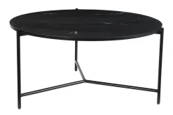 Table basse ronde design en marbre noir D90 cm BUMCELLO