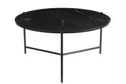 Table basse ronde design en marbre noir D90 cm BUMCELLO