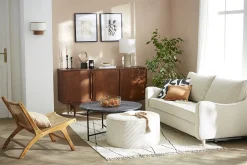 Table basse ronde design en marbre noir D90 cm BUMCELLO