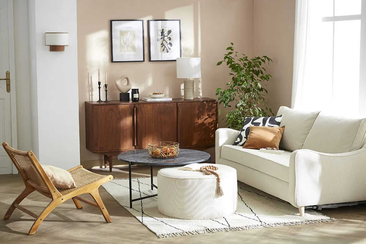 Table basse ronde design en marbre noir D90 cm BUMCELLO