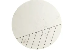 Table basse ronde design en marbre blanc et laiton D90 cm SILLON