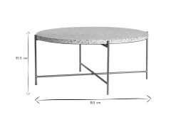 Table basse ronde design en terrazzo et métal doré D81 cm MEZZO