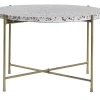 Table basse ronde design en terrazzo et métal doré D55 cm MEZZO