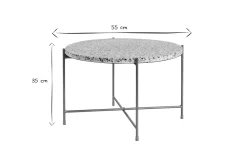 Table basse ronde design en terrazzo et métal doré D55 cm MEZZO